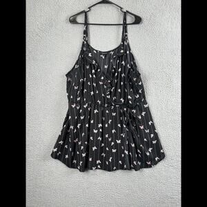 Torrid Shirt Womens 3X Black Floral Sleeveless Wrap Plus Size Blouse Top